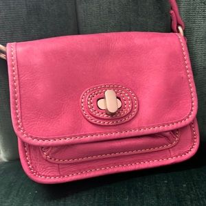 Pink Fossil Crossbody Bag